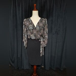 Bailey Blue Black Lace Detail Dress